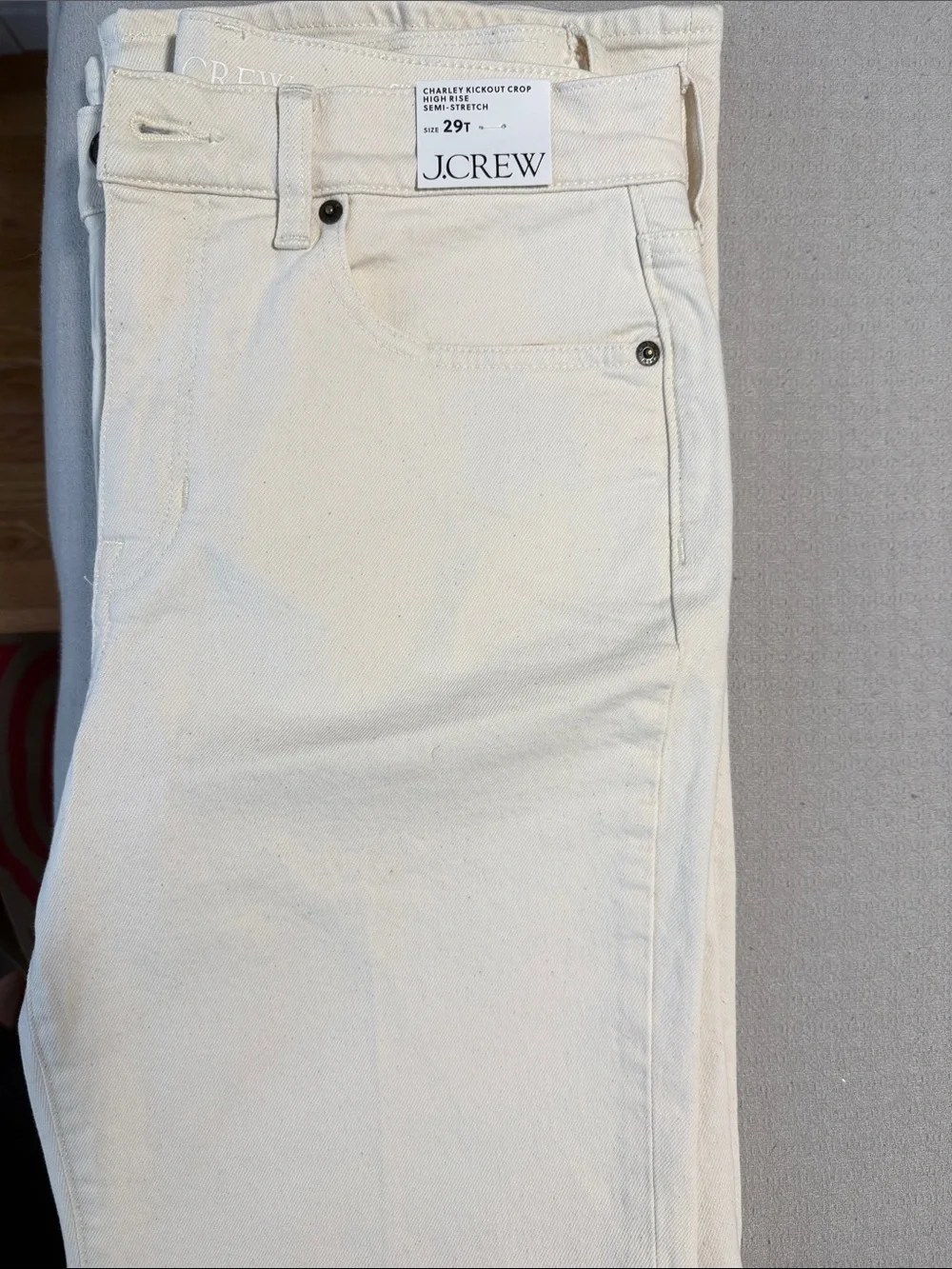 J. Crew Women’s Charley Kickout Crop Jeans in Off-White